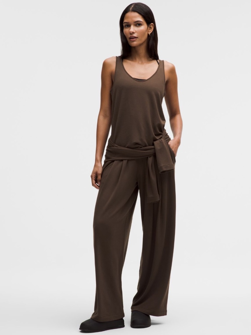 NWT Lululemon BeCalm V-Neck Tank Top Walnut crunch XXS